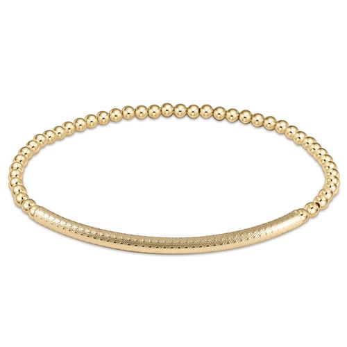 Enewton Bliss Bar Textured 3mm Gold Bead Bracelet