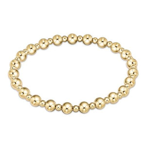 Enewton Classic Grateful Pattern Gold 5mm Bead Bracelet