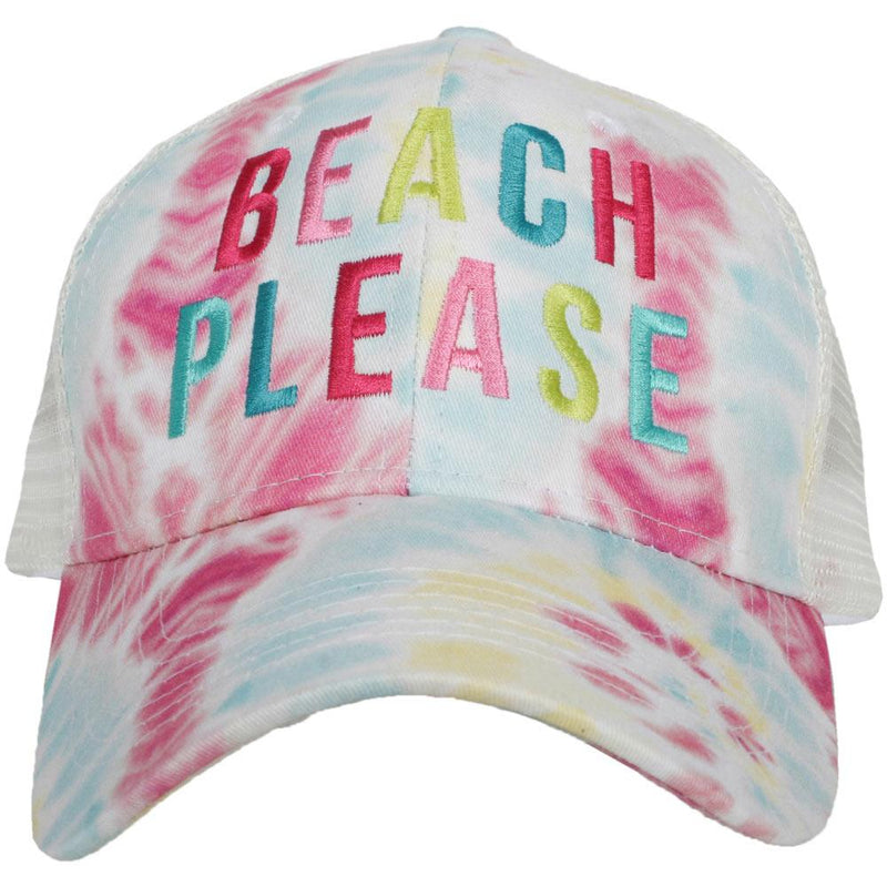 Beach Please Tie Dye Trucker Hat