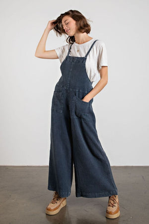 Here I Am Faded Denim Jumpsuit