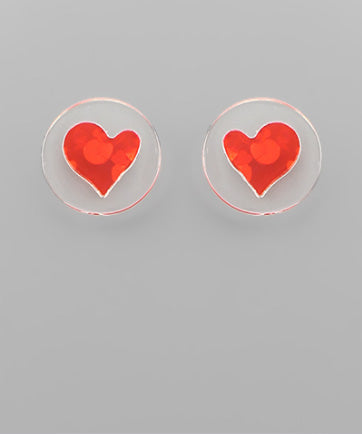 Eternal Love Red Heart Earrings