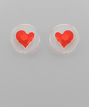 Eternal Love Red Heart Earrings
