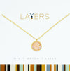 AB Circle Druzy Layers Necklace in Gold
