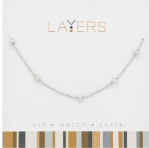 Deco Ball Layers Necklace in Silver