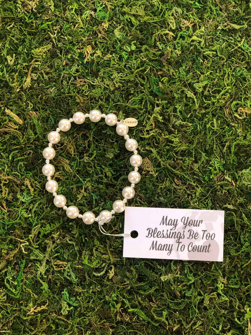 Count Your Blessings Bracelet - White Pearl