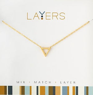 Gold Triangle Cutout Layers Necklace In Gold