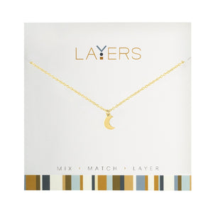 Moon Layers Necklace In Gold