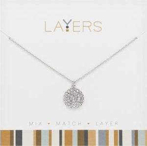 Round CZ Layers Necklace in Silver