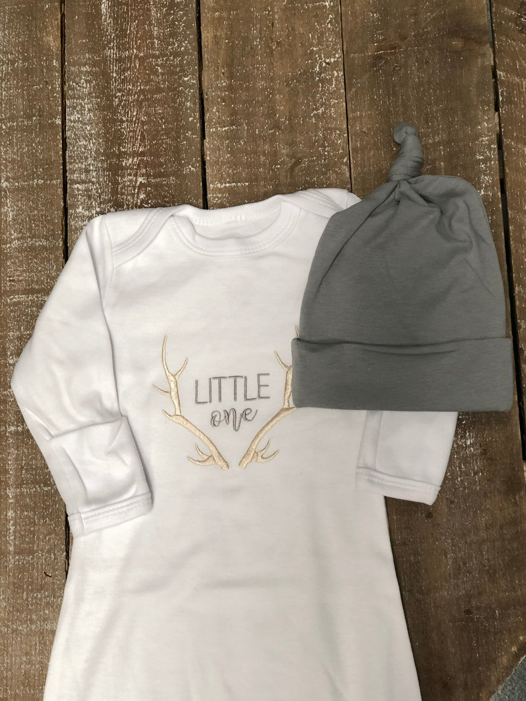 Little One Baby Gown Hat Set
