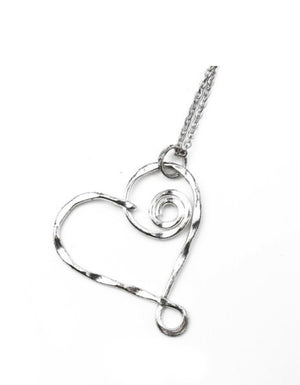 Silver Plated Heart Chain Necklace
