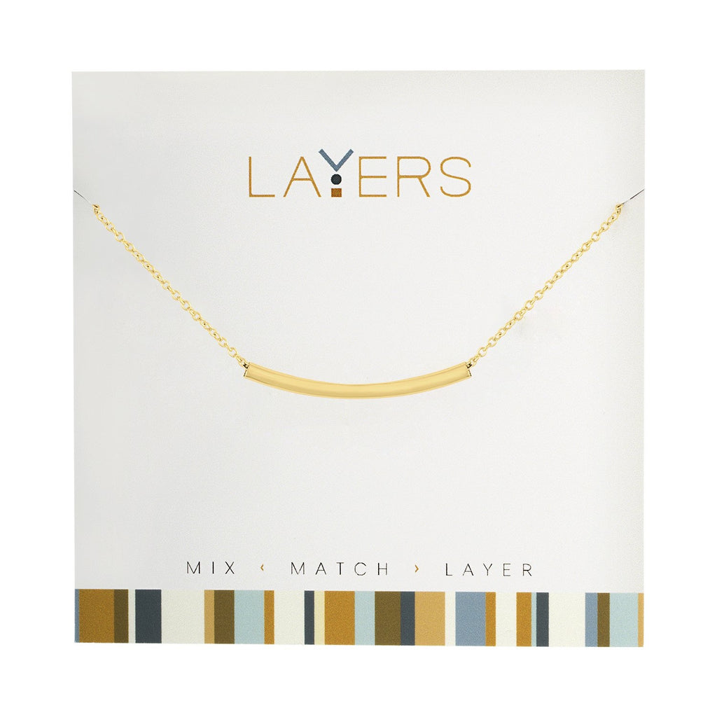 Curve Bar Layers Necklace in Gold