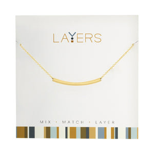 Curve Bar Layers Necklace in Gold