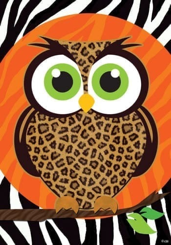 Leopard Owl House Flag