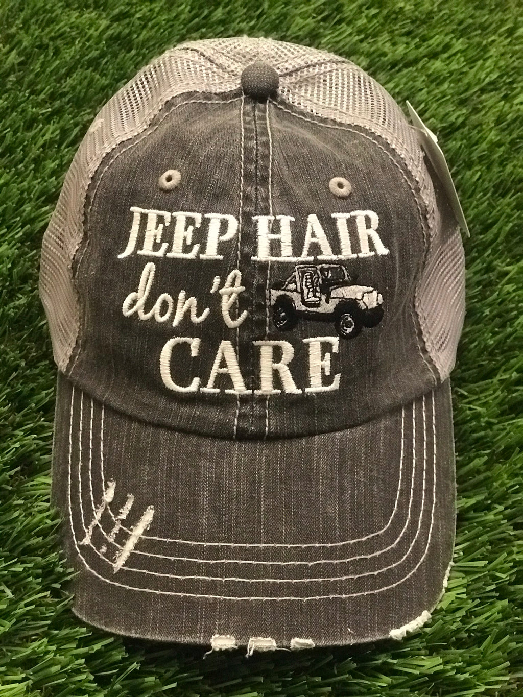 Jeep Hair Don’t Care with White Jeep Trucker Hat