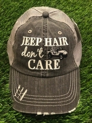 Jeep Hair Don’t Care with White Jeep Trucker Hat