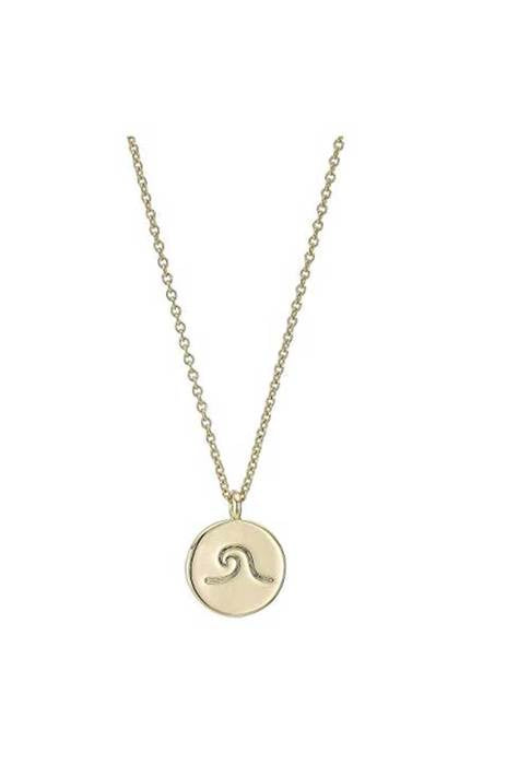 Wave Coin Necklace Gold