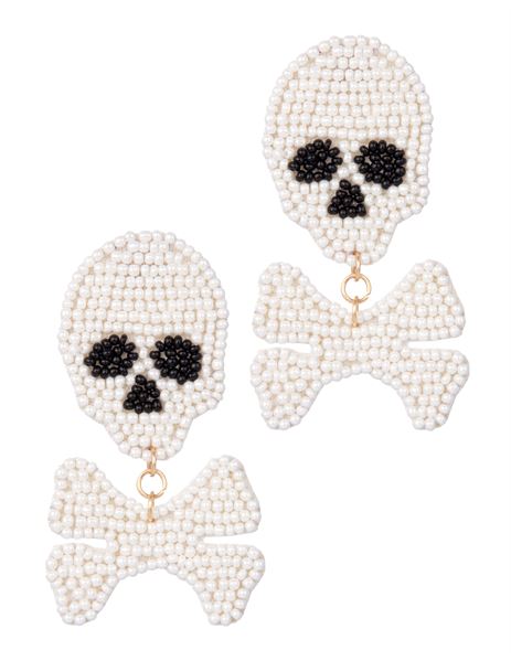 White Skull/Crossbones Earrings