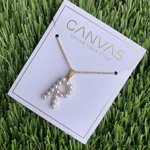 Fallon Pearl Monogram Necklace - Main Image
