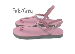 Kid's Sophia Rainbow Sandals - Pink/Grey