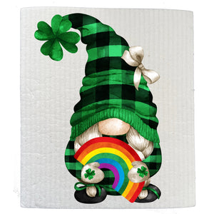 St. Patrick's Day Gnome Rainbow Swedish Dishcloth