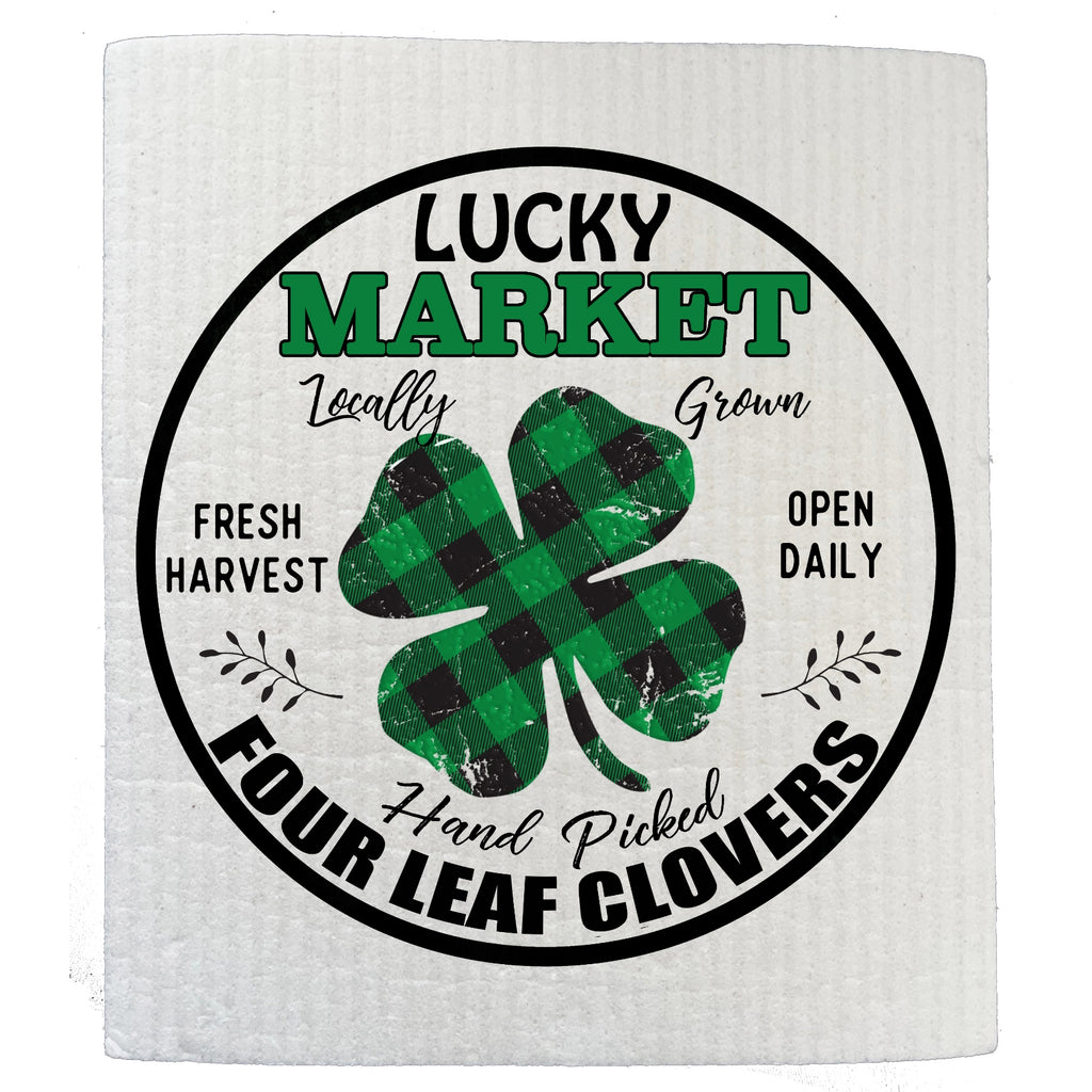 St. Patrick's Day Lucky Market Swedish Dishcloth