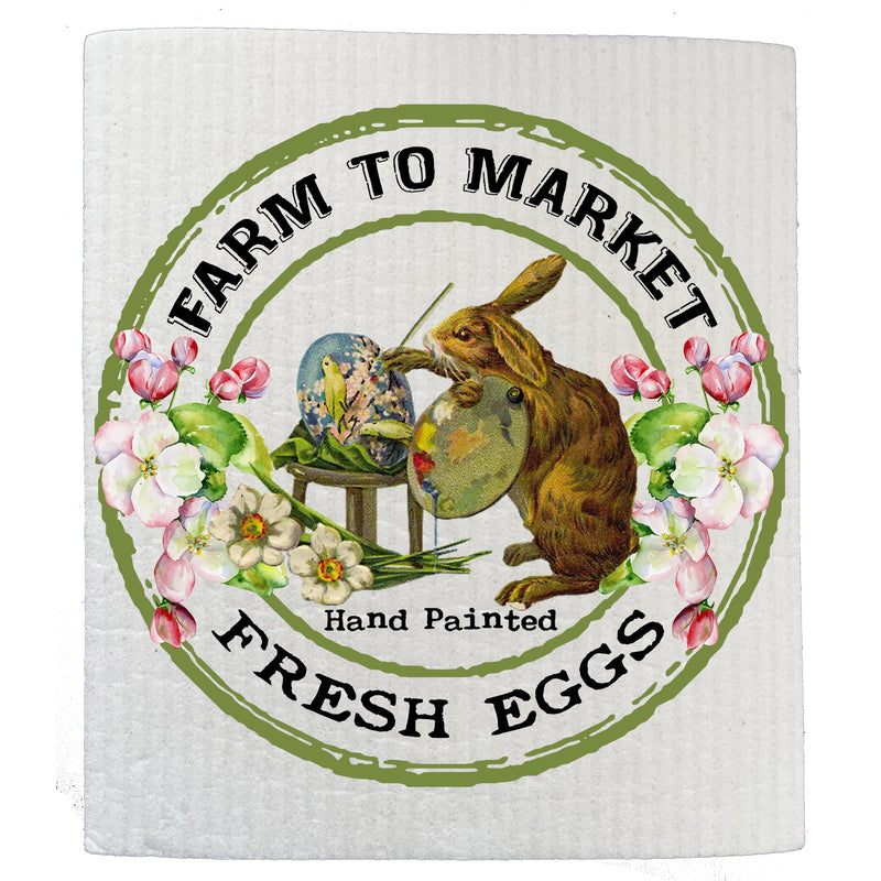 Easter Farm Fresh Easter Eggs Swedish Dishcloth