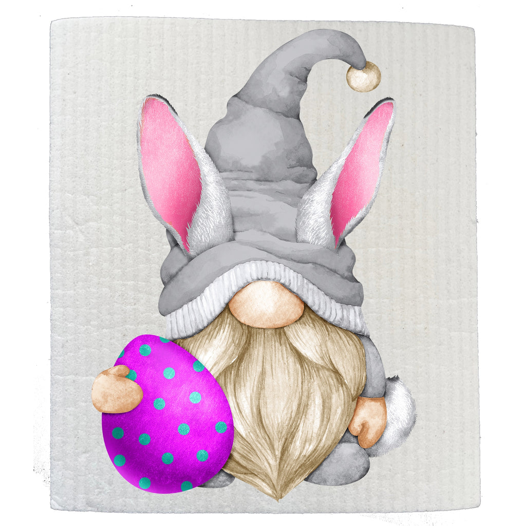 Easter Gnome Purple Easter Egg Swedish Dishcloth