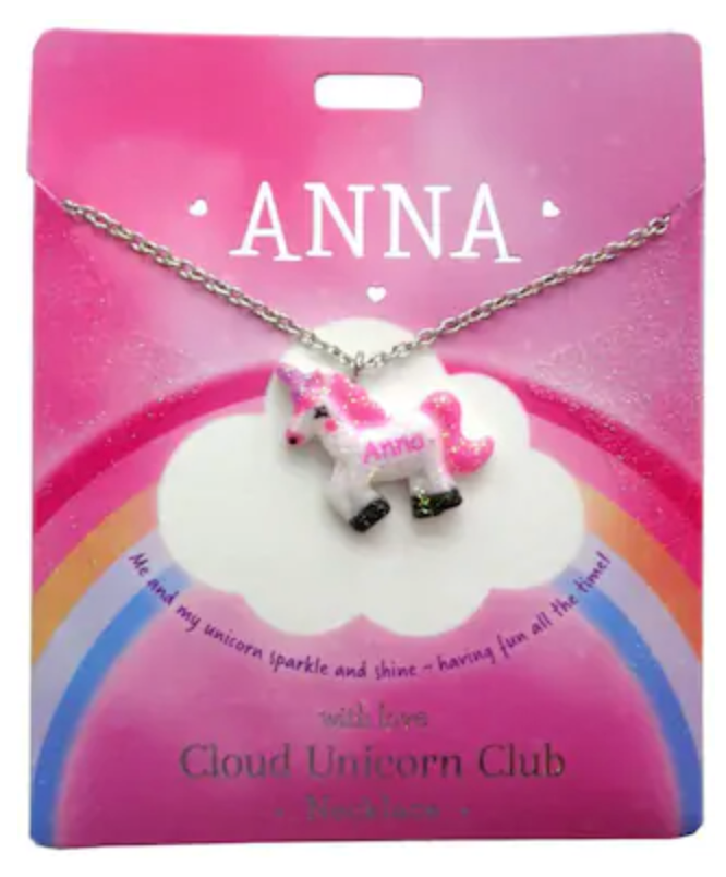 Unicorn Cloud Personalized Necklaces - A - K