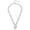 Whitney Padlock Chain Necklace in Worn Silver