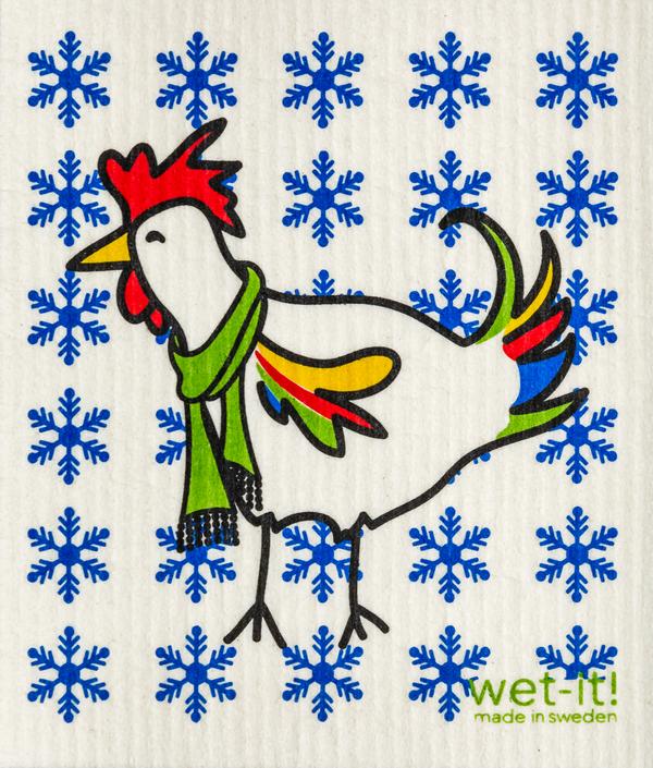 Winter Rooster Wet-It Cloth