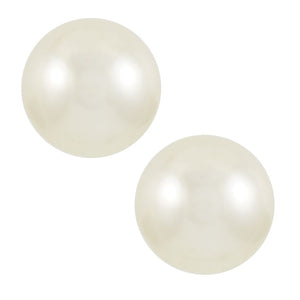 Whispers Small White Round Pearl Earrings